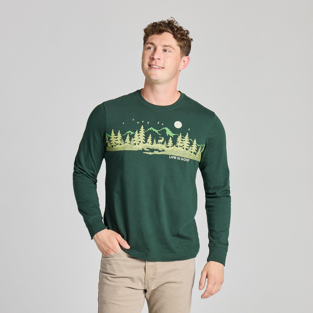 Men's Moose in the Outdoors Landscape Long Sleeve Crusher product image 1