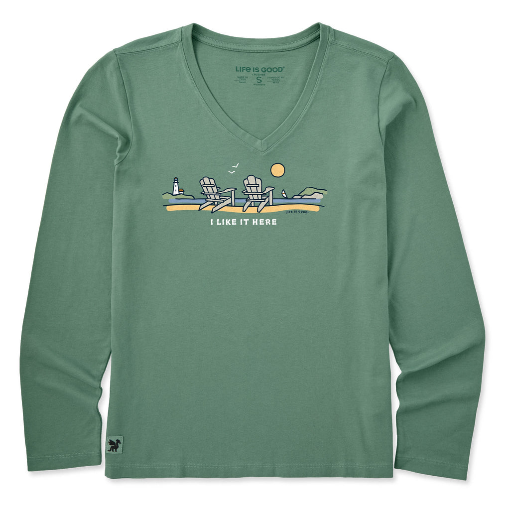 Women's I Like it Here Adirondacks Long Sleeve Crusher Vee product image 1