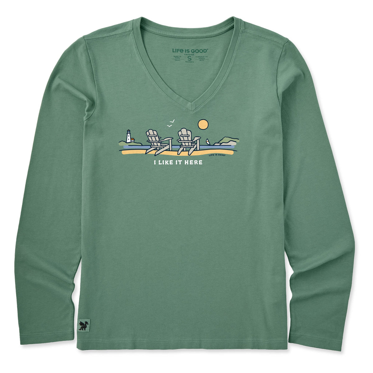 Women's I Like it Here Adirondacks Long Sleeve Crusher Vee product image 1