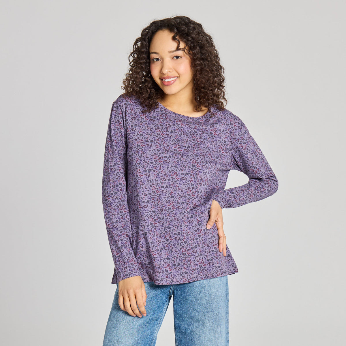 Women's Garden Ditsy Pattern Long Sleeve Crusher-LITE Easy product image 1