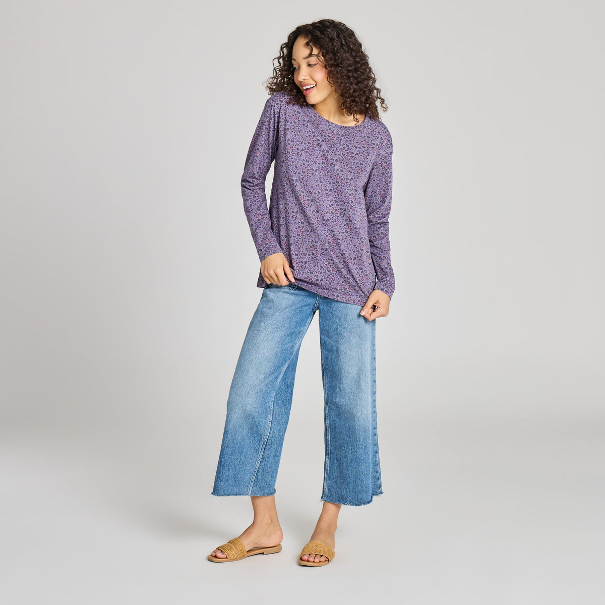 Women's Garden Ditsy Pattern Long Sleeve Crusher-LITE Easy product image 5