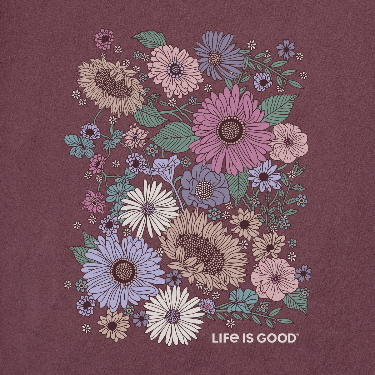 Women's Wildflower Garden Grid Short Sleeve Crusher Boxy Tee product image 2