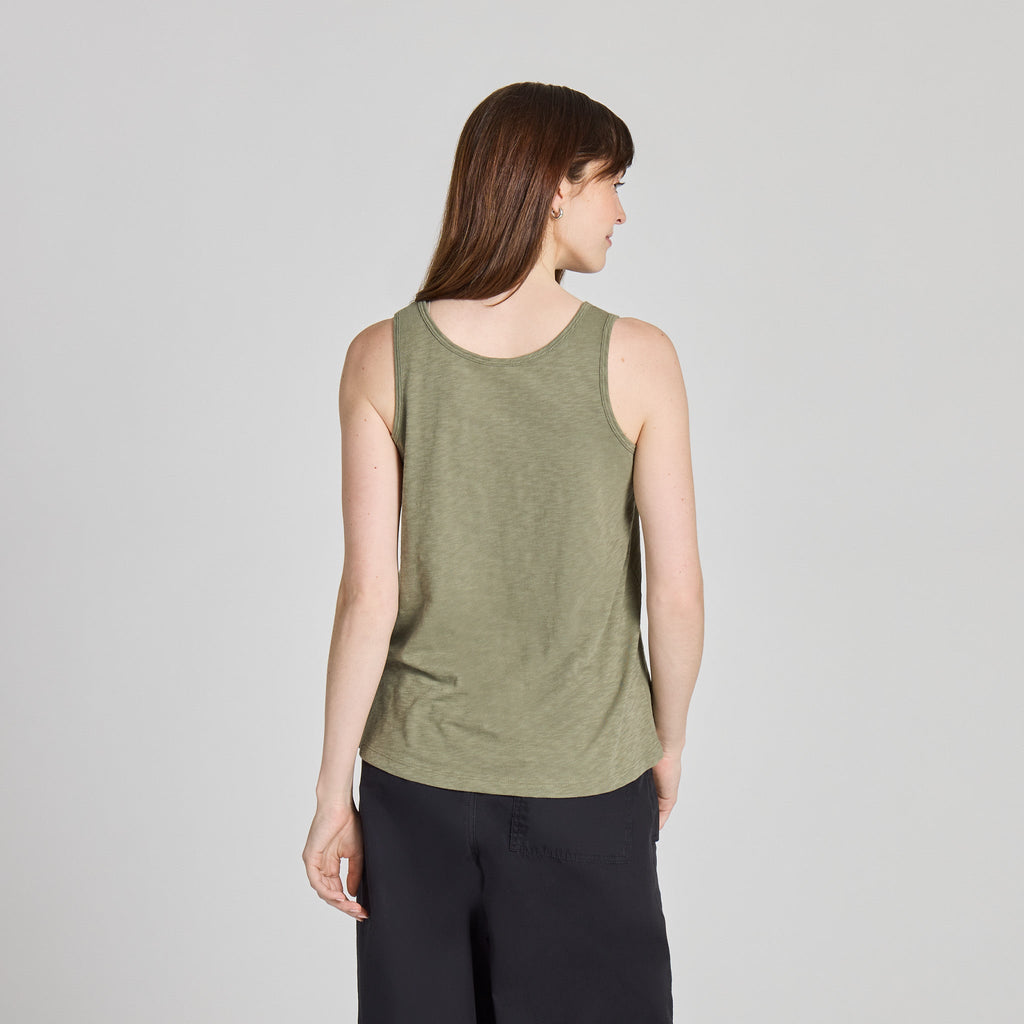 Women's Embroidered Orchid Bouquet Slub Easy Fit Tank product image 3