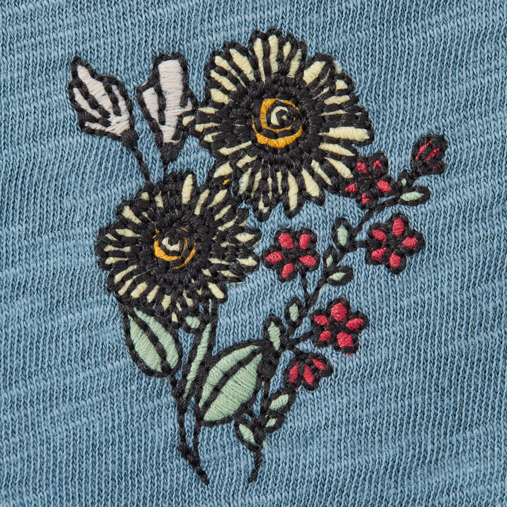 Women's Embroidered Sunflower Bouquet Slub Easy Fit Tank product image 2