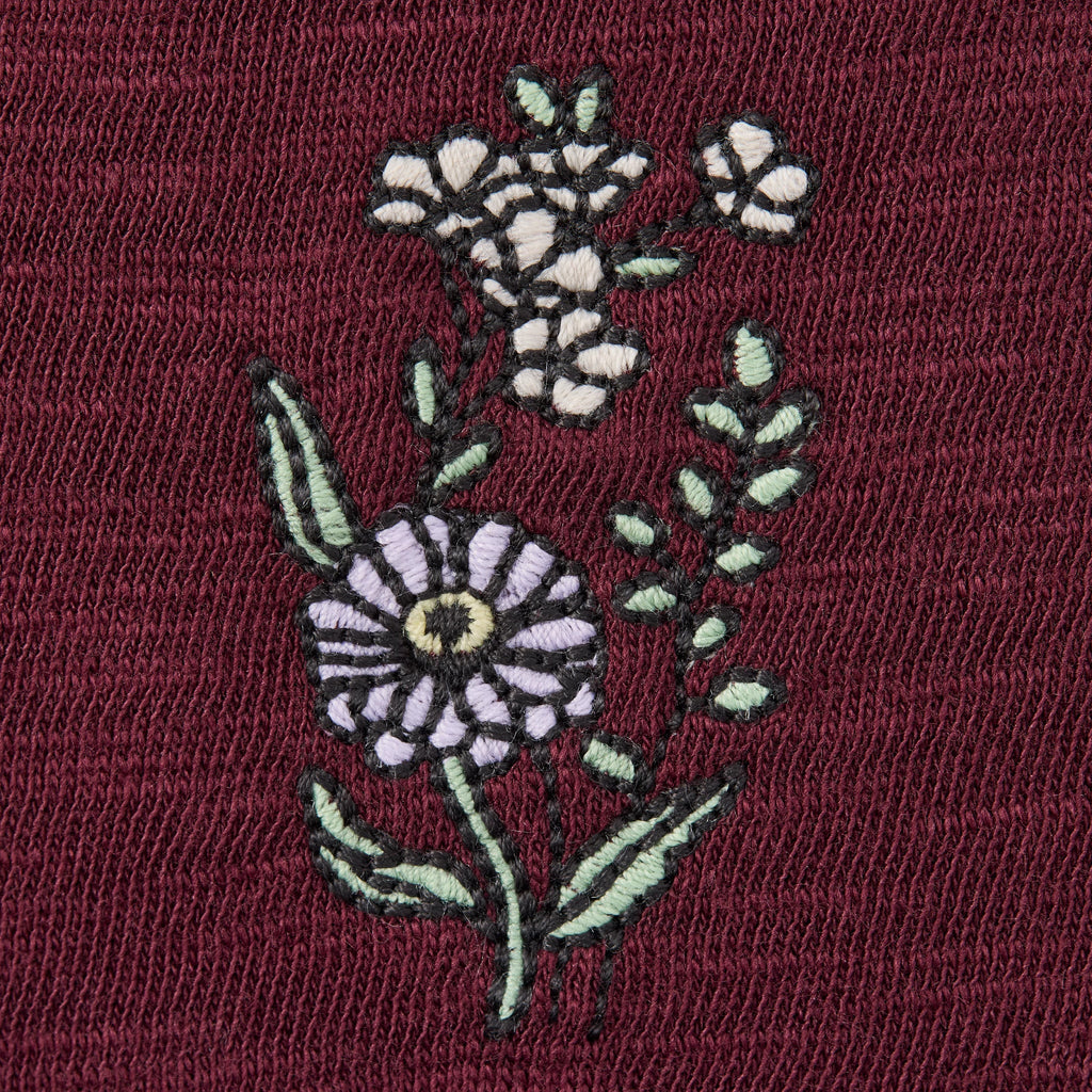 Women's Embroidered Zinnia Bouquet Slub Easy Fit Tank product image 2
