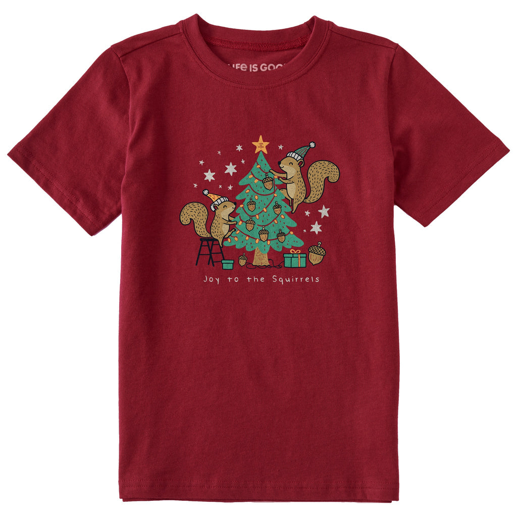 Kids Joy to the Squirrels Short Sleeve Crusher Tee
