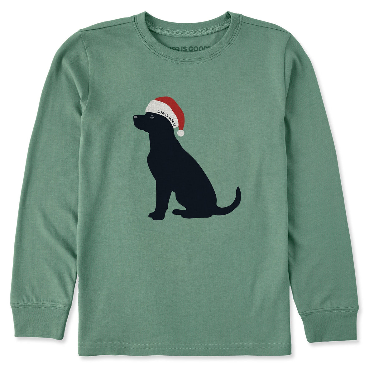 Kids Christmas Dog Long Sleeve Crusher Tee