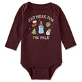 Baby Just Here for the Milk Long Sleeve Crusher Bodysuit