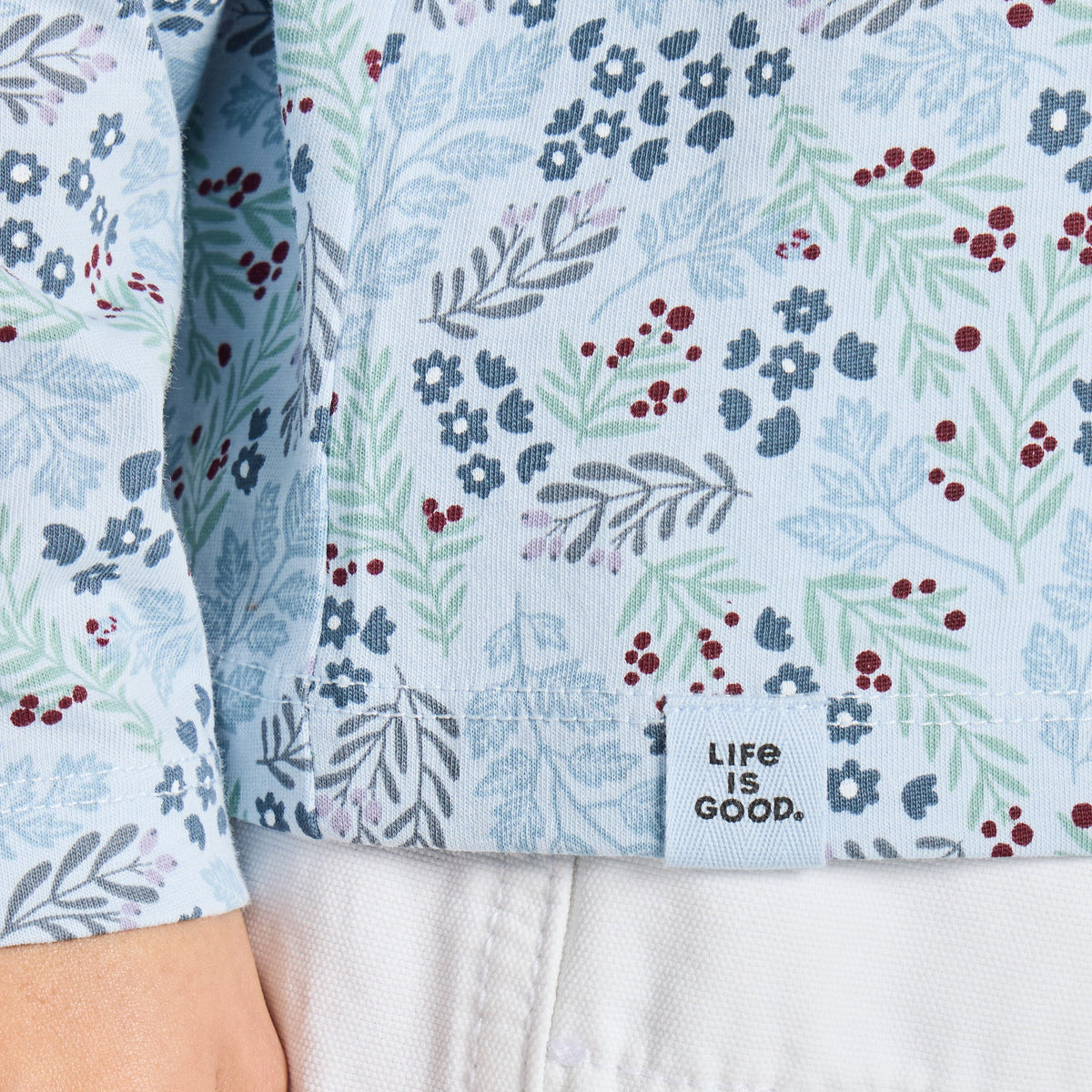 Women's Berry Floral Pattern Long Sleeve Crusher-LITE Easy product image 4