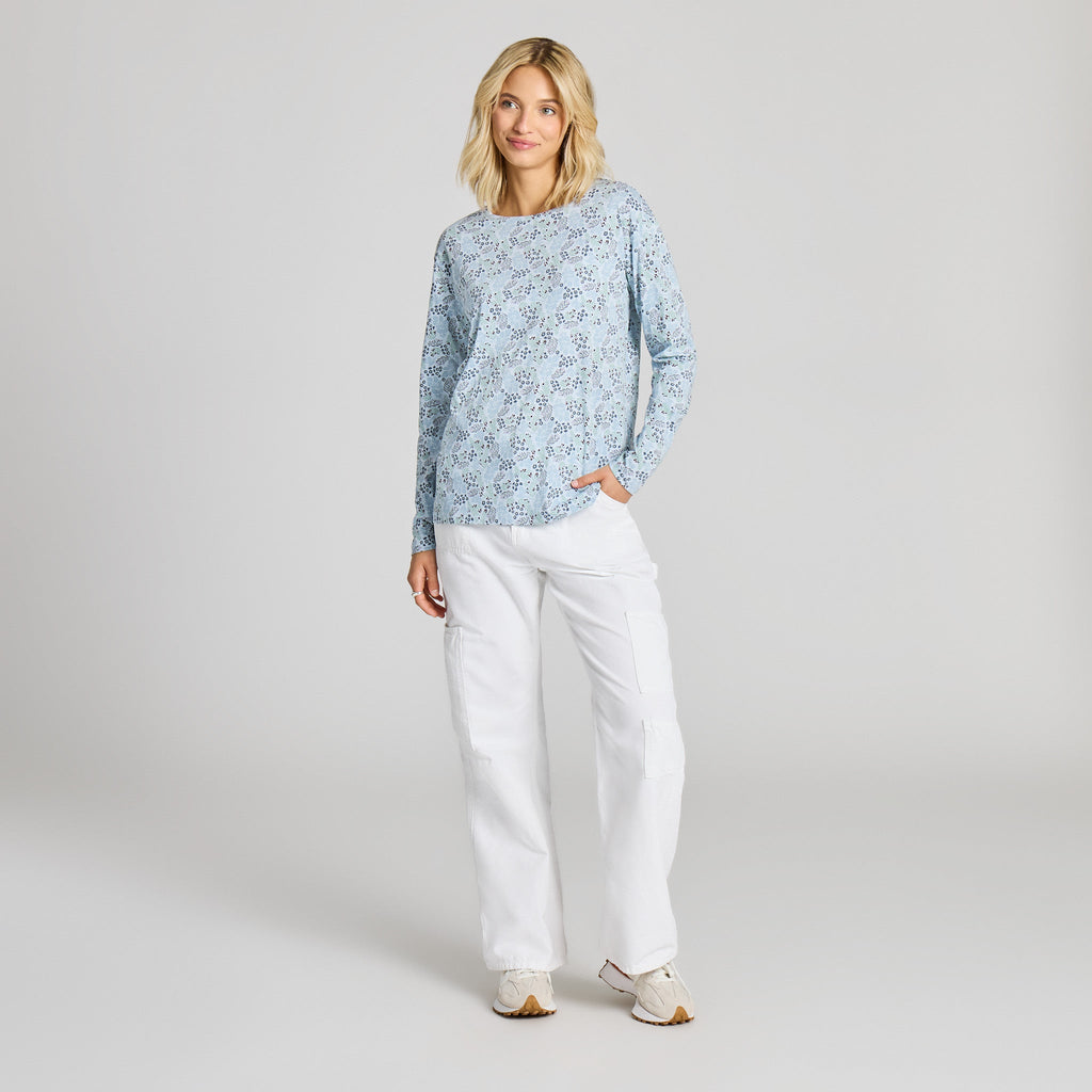 Women's Berry Floral Pattern Long Sleeve Crusher-LITE Easy product image 5