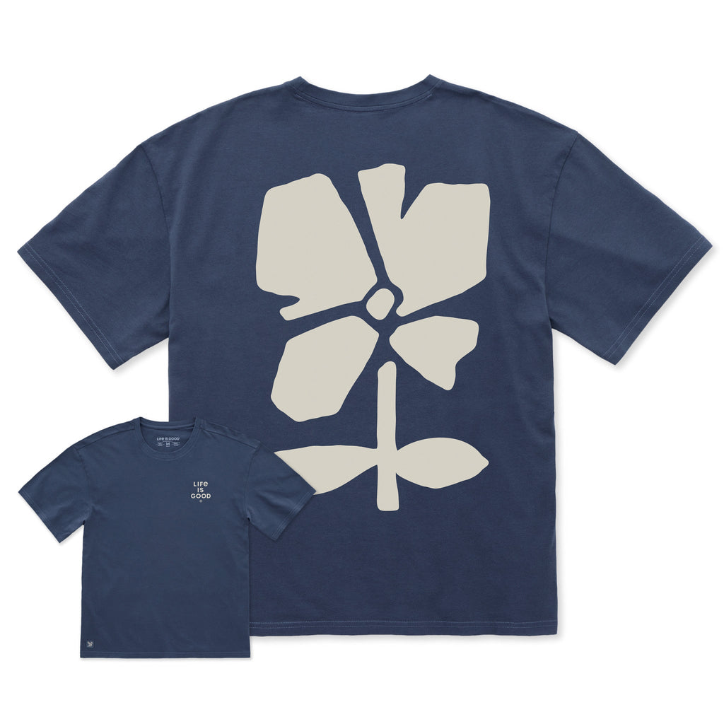 Men's Abstract Big Flower Short Sleeve Oversized Crusher Tee product image 1