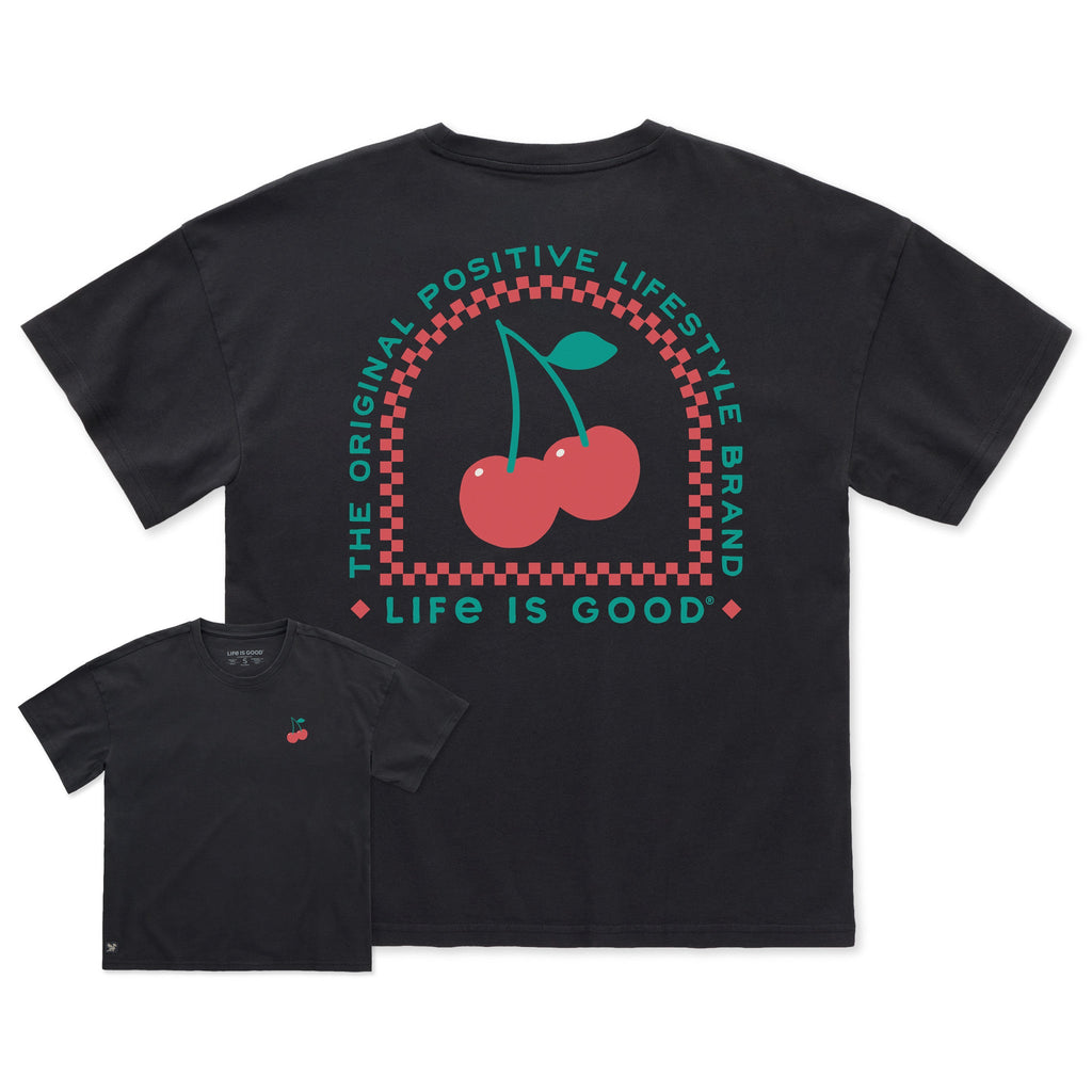 Women's Positive Lifestyle Cherries Short Sleeve Oversized product image 1