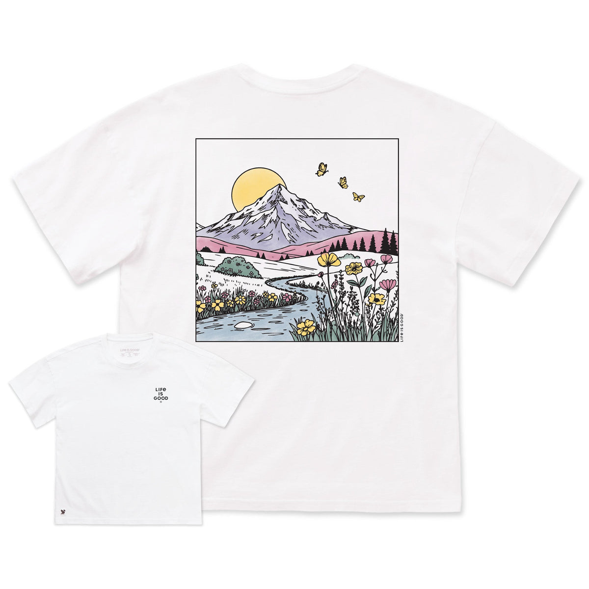 Women's Mountain Steam Flowers Short Sleeve Oversized product image 1