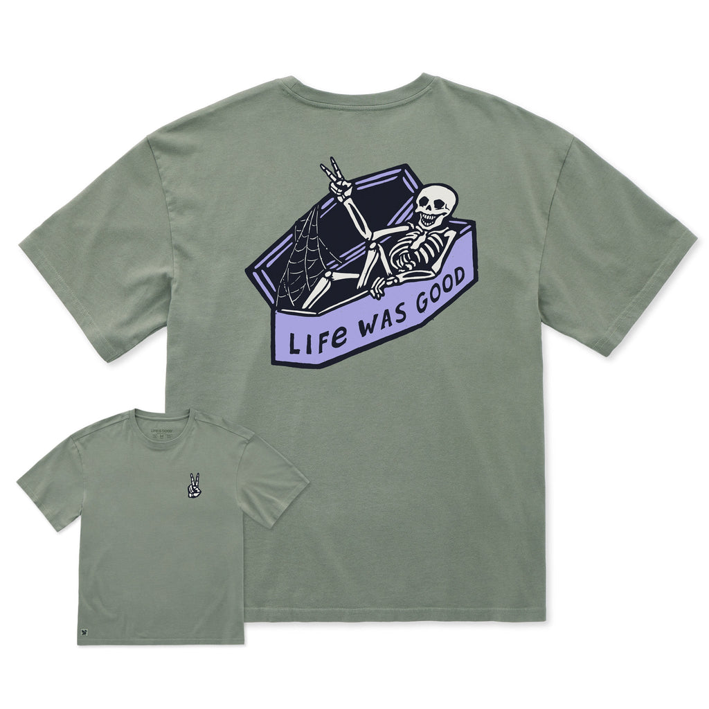 Men's Life Was Good Skeleton Short Sleeve Oversized Crusher product image 1