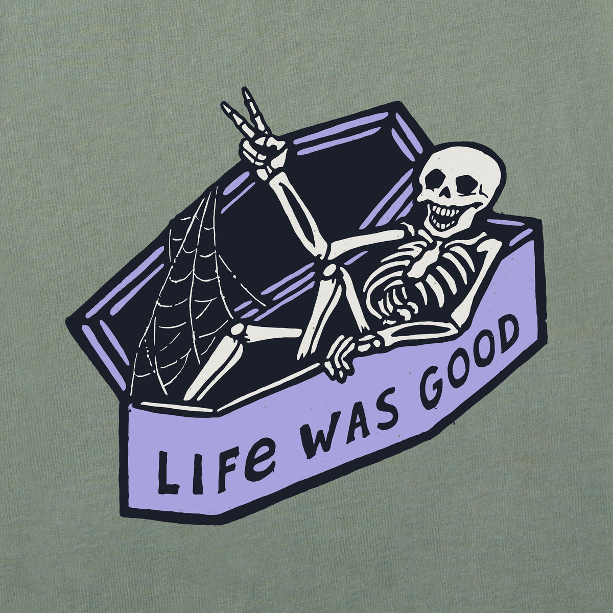Men's Life Was Good Skeleton Short Sleeve Oversized Crusher product image 5