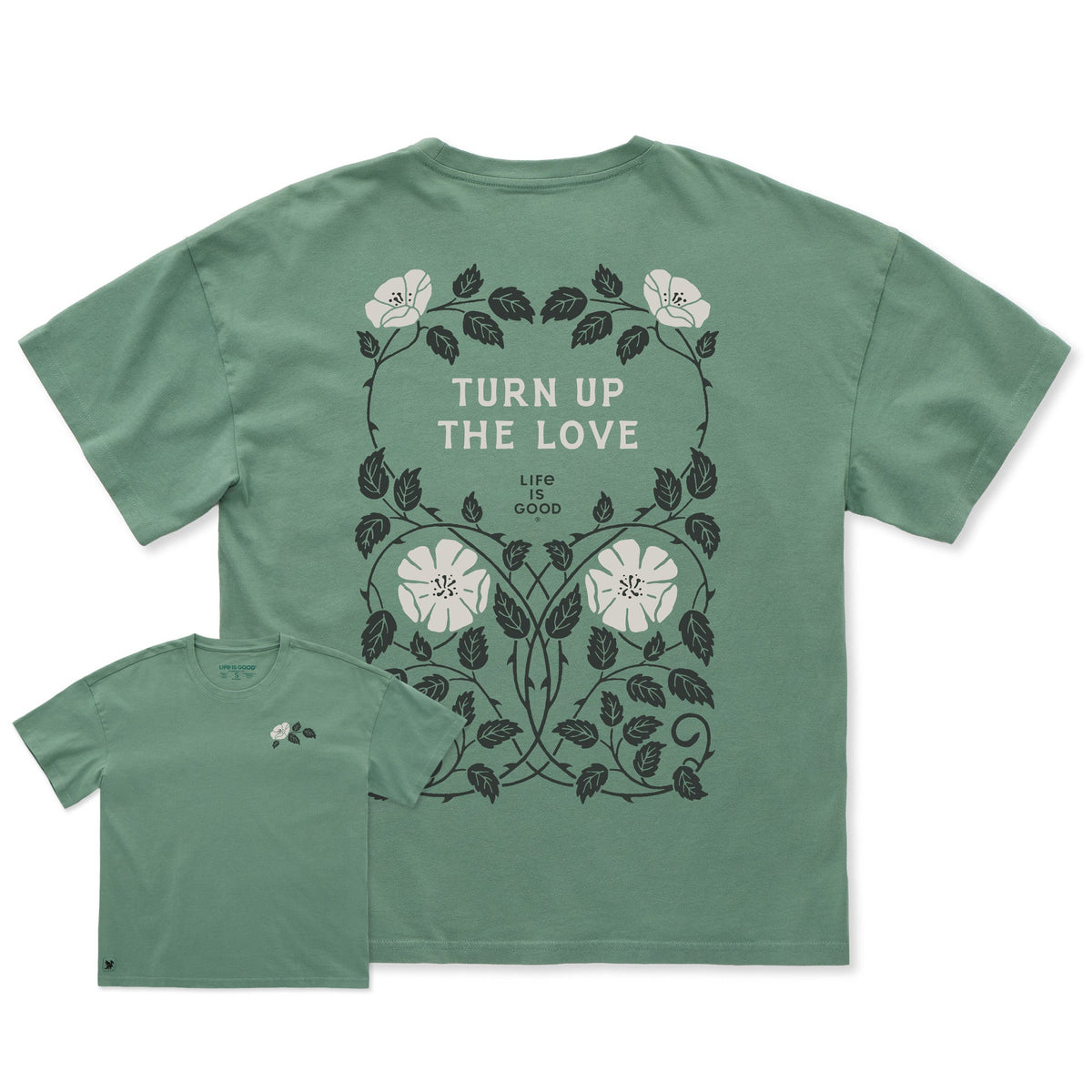 Women's Turn Up the Love Floral Symmetry Short Sleeve product image 1