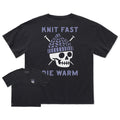 Women's Knit Fast Die Warm Skeleton Short Sleeve Oversized Crusher Tee
