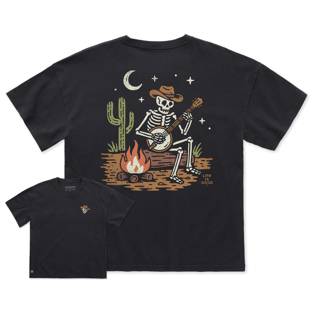 Women's Banjo Skeleton Short Sleeve Oversized Crusher Tee