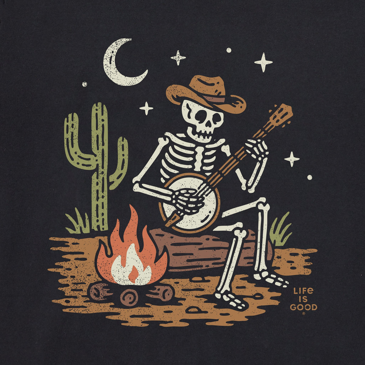 Women's Banjo Skeleton Short Sleeve Oversized Crusher Tee