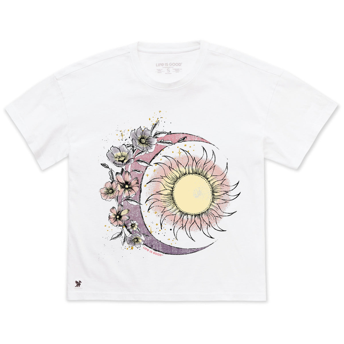 Women's Moon Flower Short Sleeve Oversized Crusher Tee product image 1