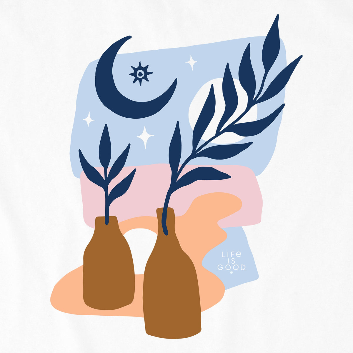 Women's Moon and Vases Short Sleeve Oversized Crusher Tee product image 2