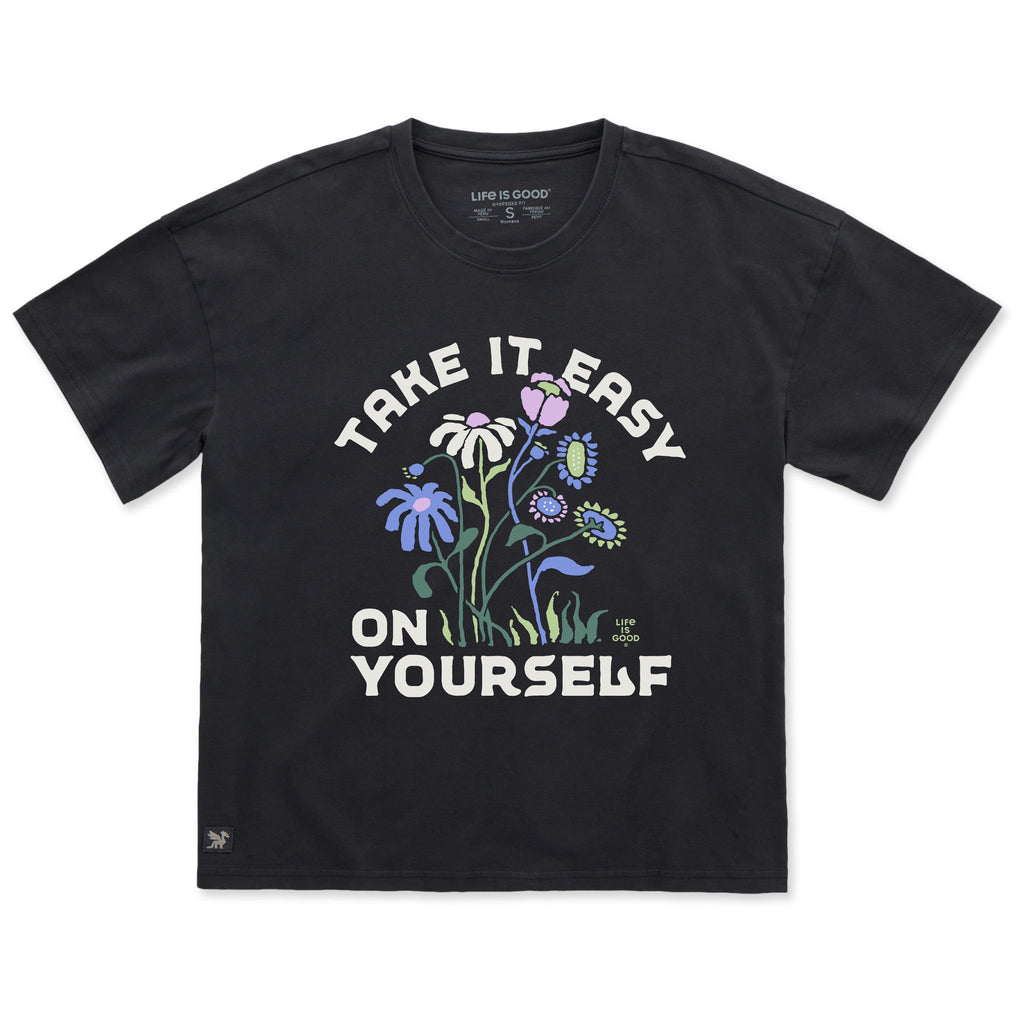 Women's Take it Easy on Yourself Flowers Short Sleeve product image 1