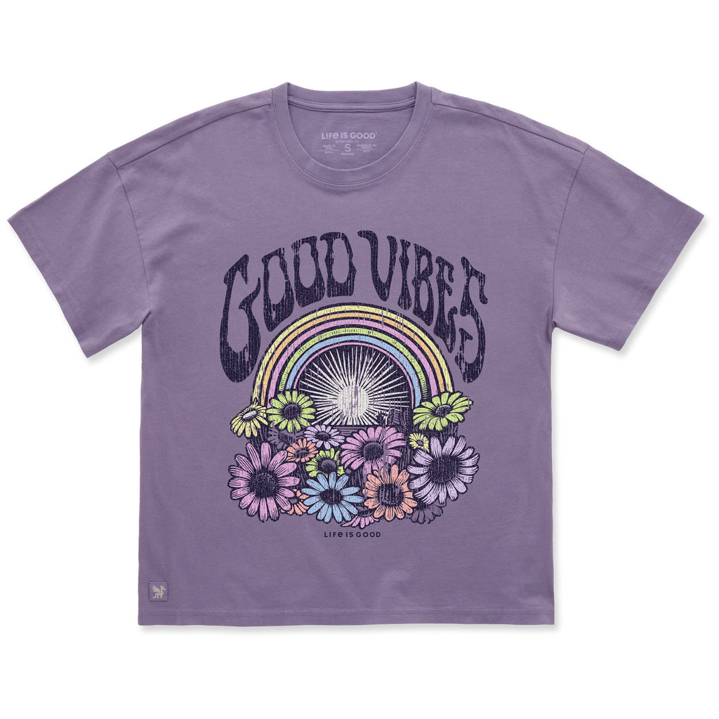 Women's Good Vibes Bloom Short Sleeve Oversized Crusher Tee product image 1