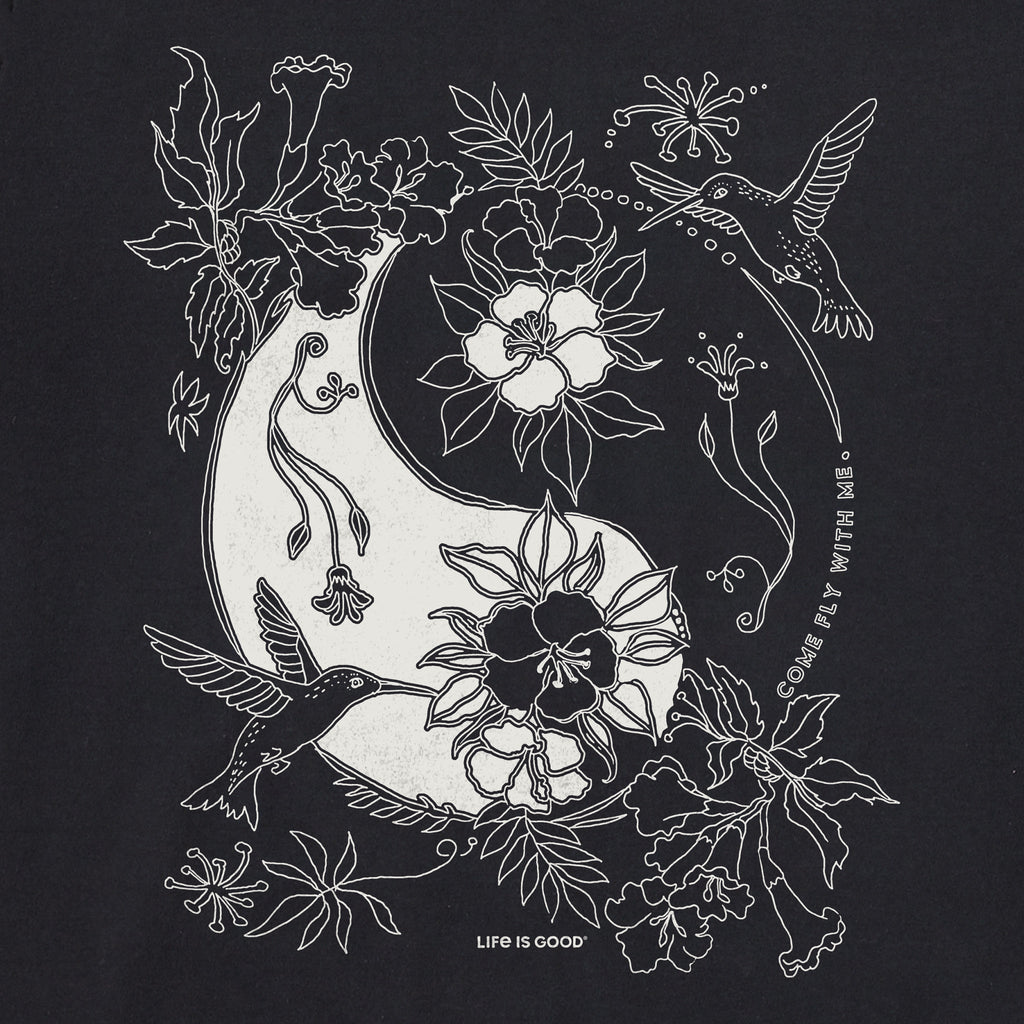 Women's Yin Yang Hummingbirds Short Sleeve Oversized product image 2