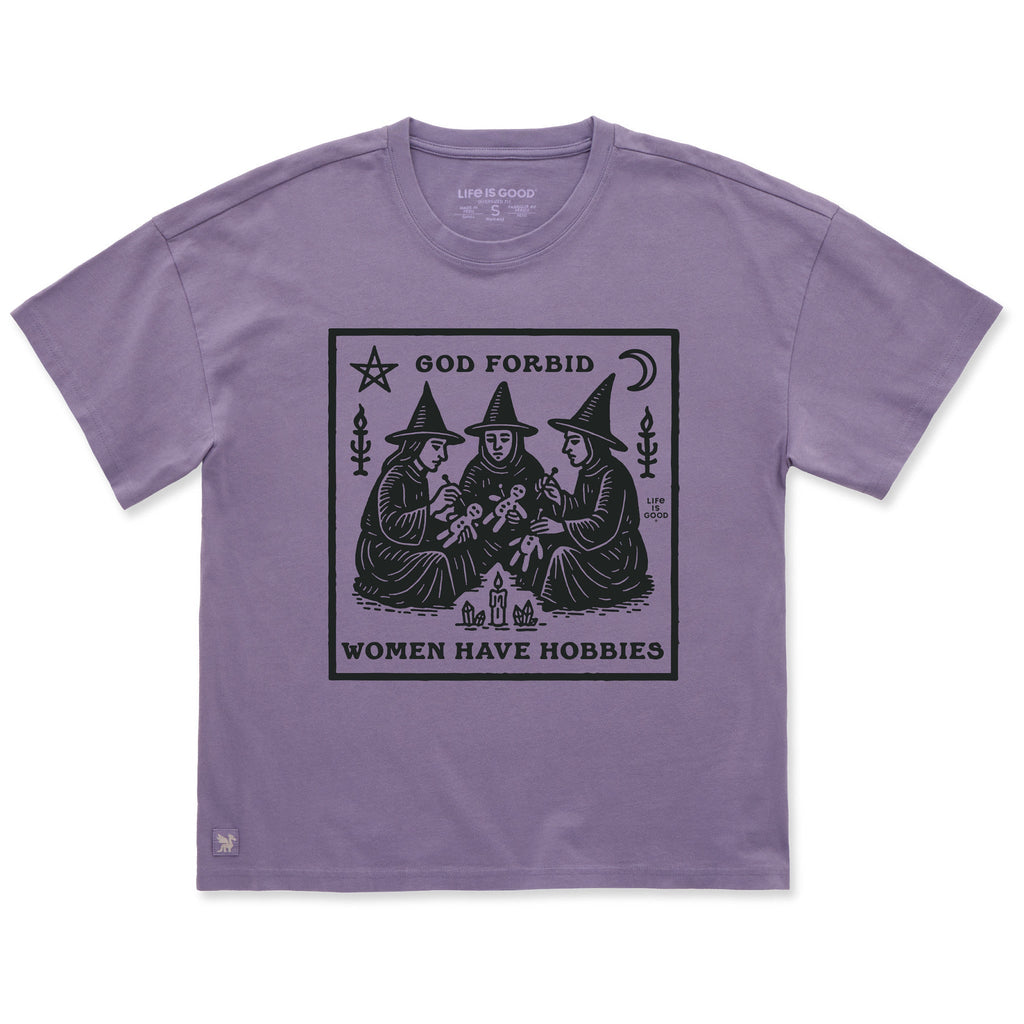 Women's Hobbies Short Sleeve Oversized Crusher Tee