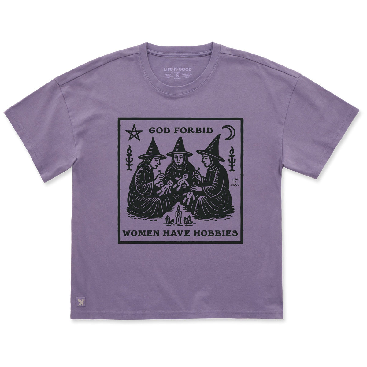 Women's Hobbies Short Sleeve Oversized Crusher Tee