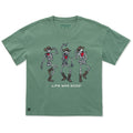 Women's Dancing Cowboy Skeletons Short Sleeve Oversized Crusher Tee