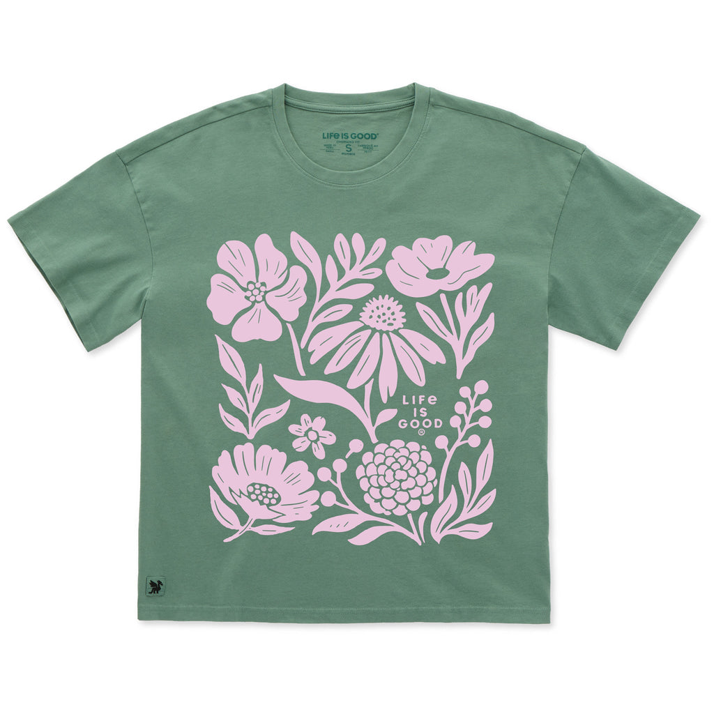 Women's Fall Florals Short Sleeve Oversized Crusher Tee product image 1