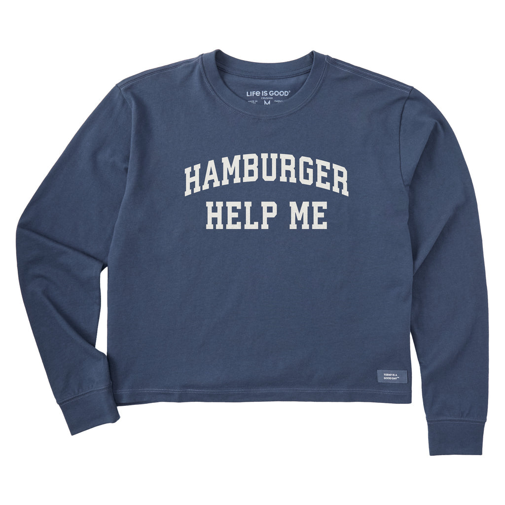 Women's Hamburger Help Me Arch Long Sleeve Crusher Boxy Tee product image 1