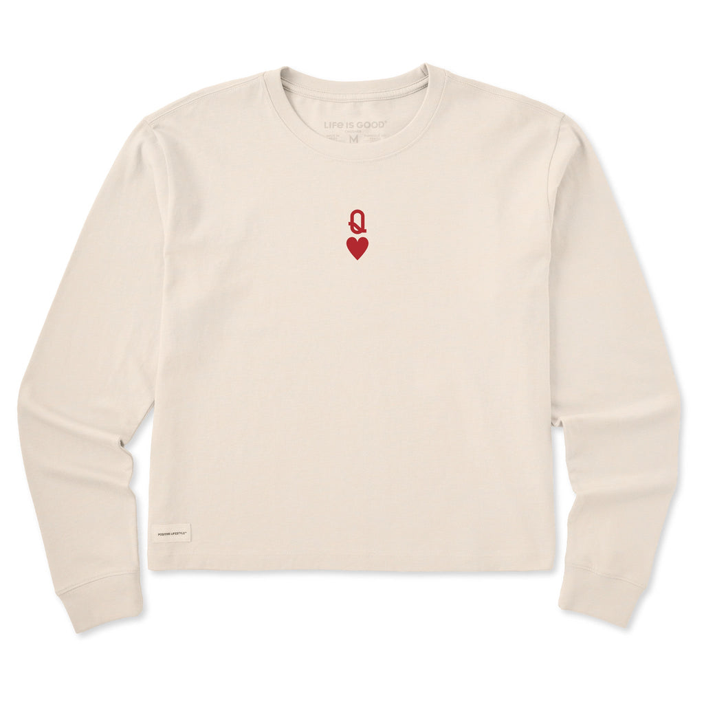 Women's Queen of Hearts Long Sleeve Crusher Boxy Tee product image 1
