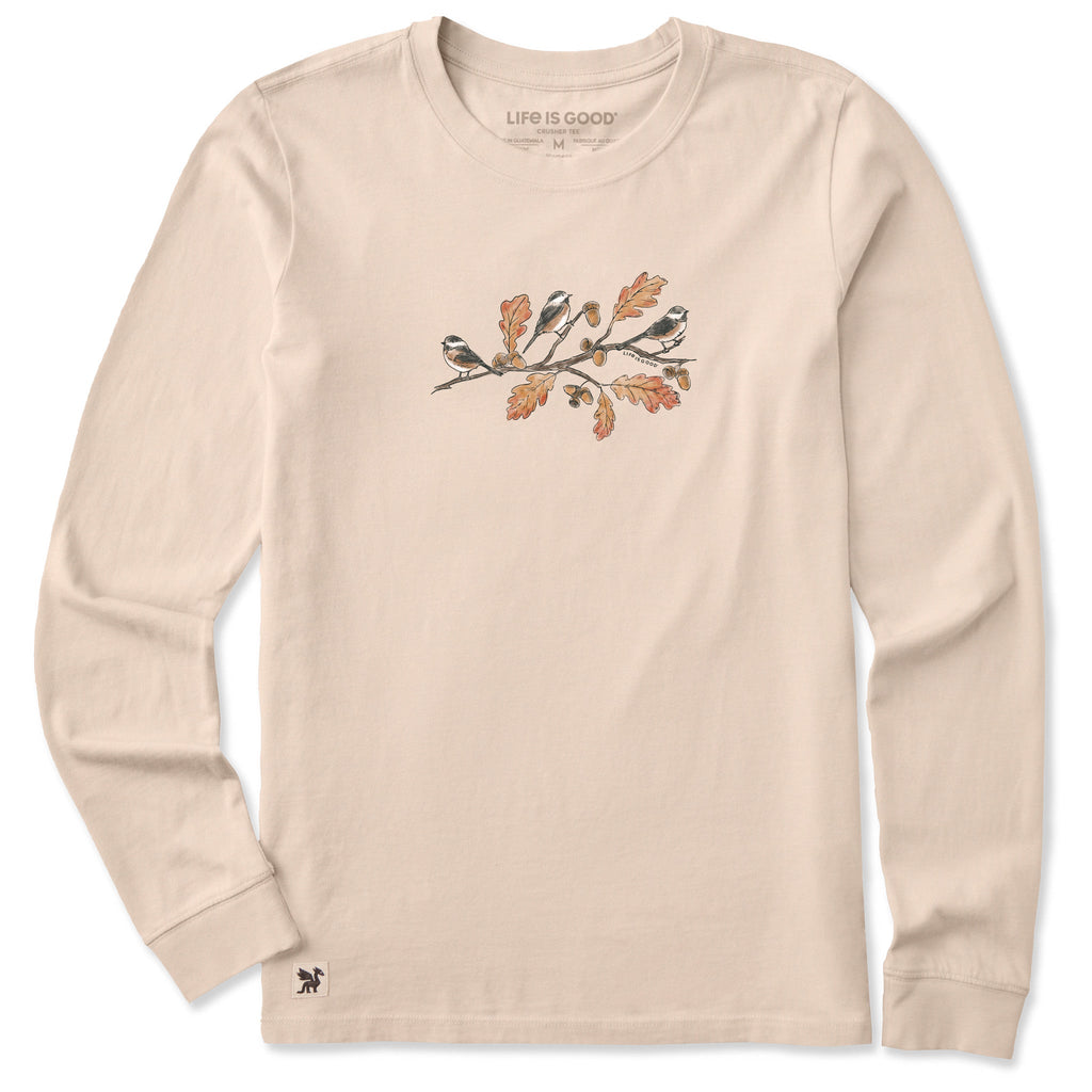 Women's Three Autumn Birds Long Sleeve Crusher Tee product image 5