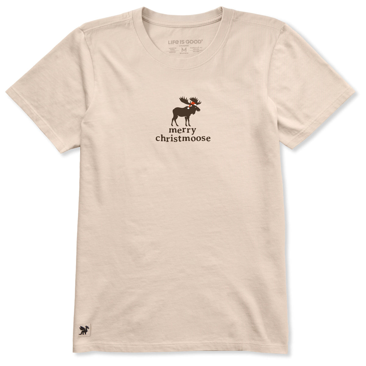 Women's Merry Christmas Moose Short Sleeve Crusher Tee