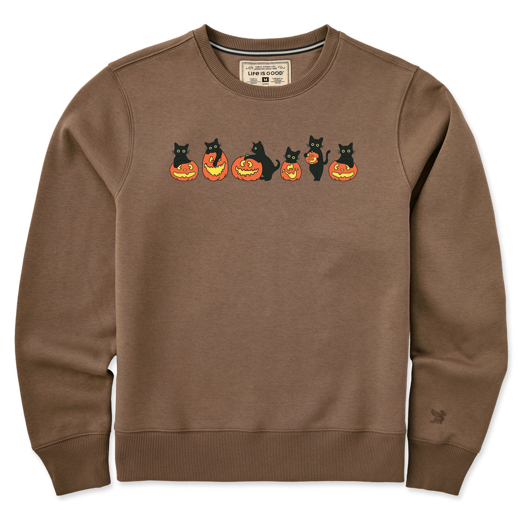 Women's Pumpkin Cats Good Vibes Crew