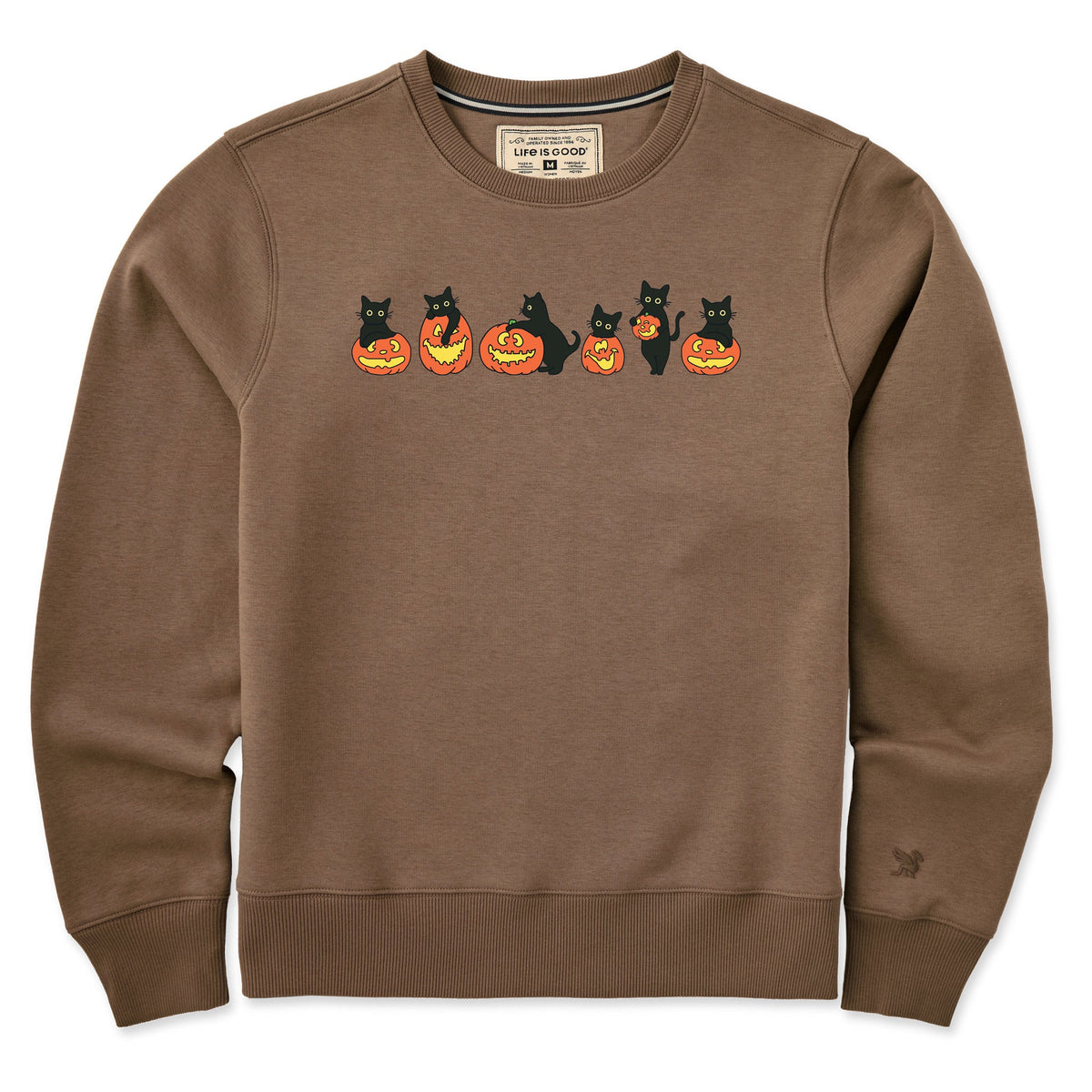 Women's Pumpkin Cats Good Vibes Crew