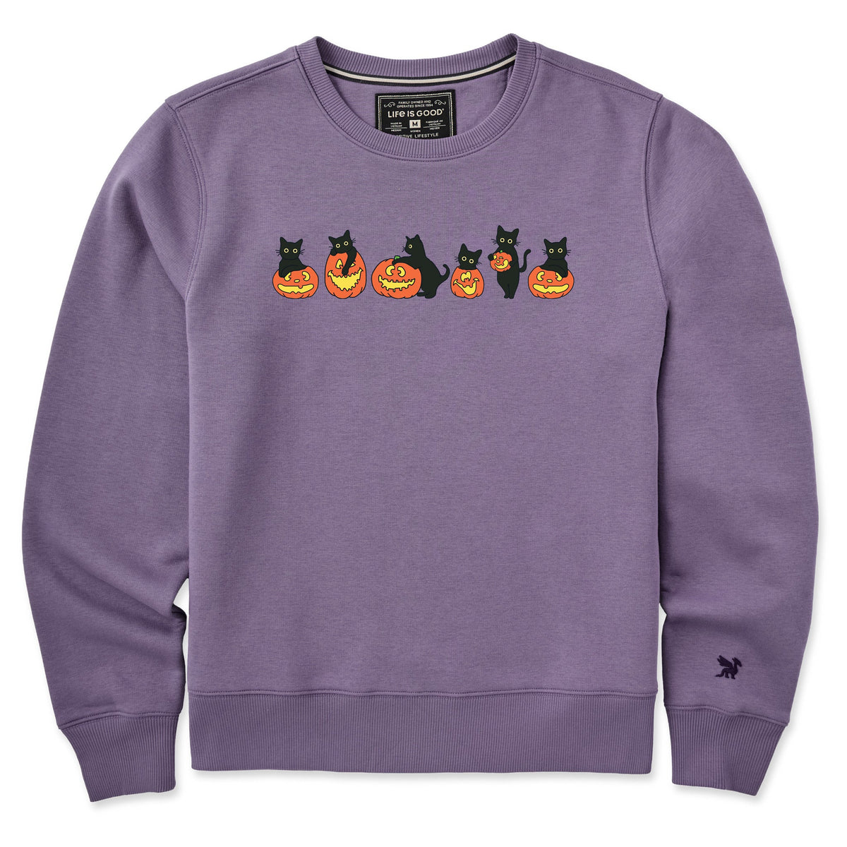 Women's Pumpkin Cats Good Vibes Crew