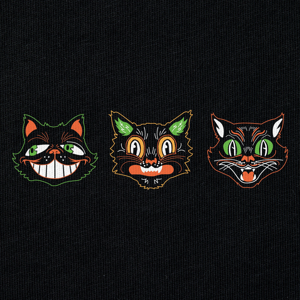 Women's Retro Halloween Cats Good Vibes Hoodie product image 2