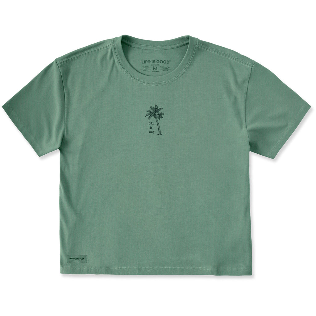 Women's Palm Tree Take It Easy Short Sleeve Crusher Boxy Tee product image 1