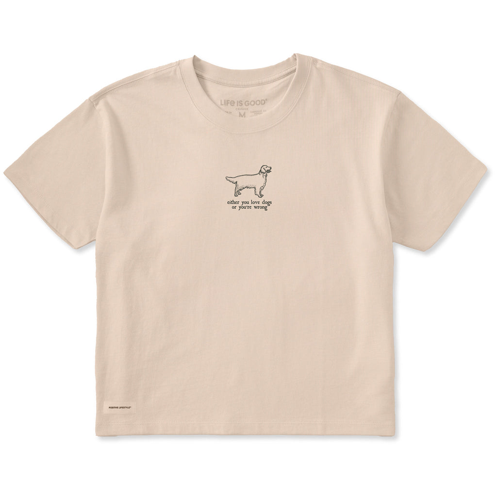 Women's Golden Retriever Folk Short Sleeve Crusher Boxy Tee product image 1