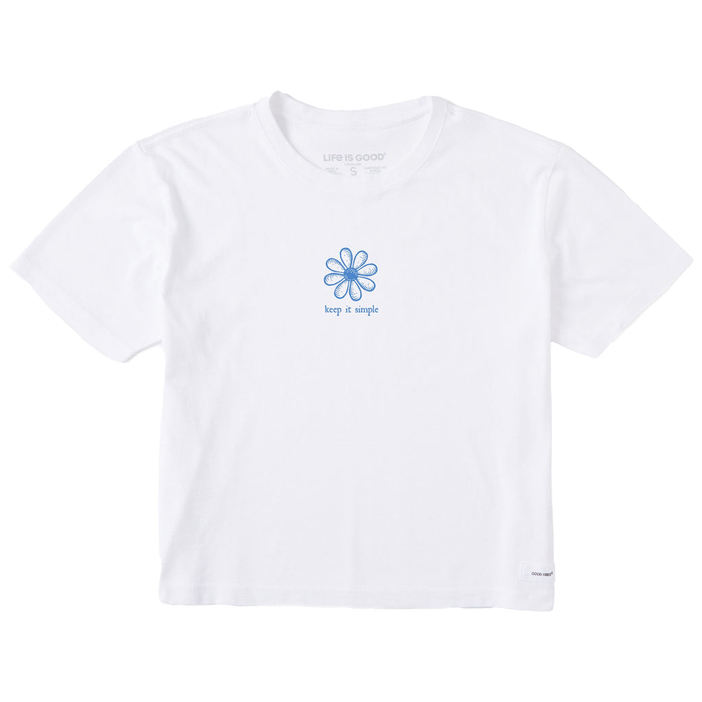 Women's Daisy Engraved Short Sleeve Crusher Boxy Tee product image 1
