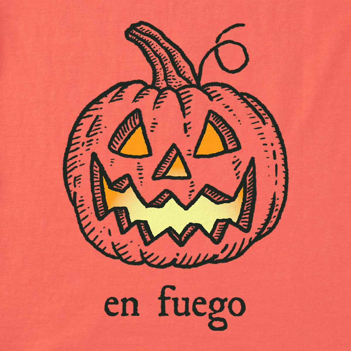 Kids Jack-O-Lantern En Fuego Short Sleeve Crusher Tee product image 2