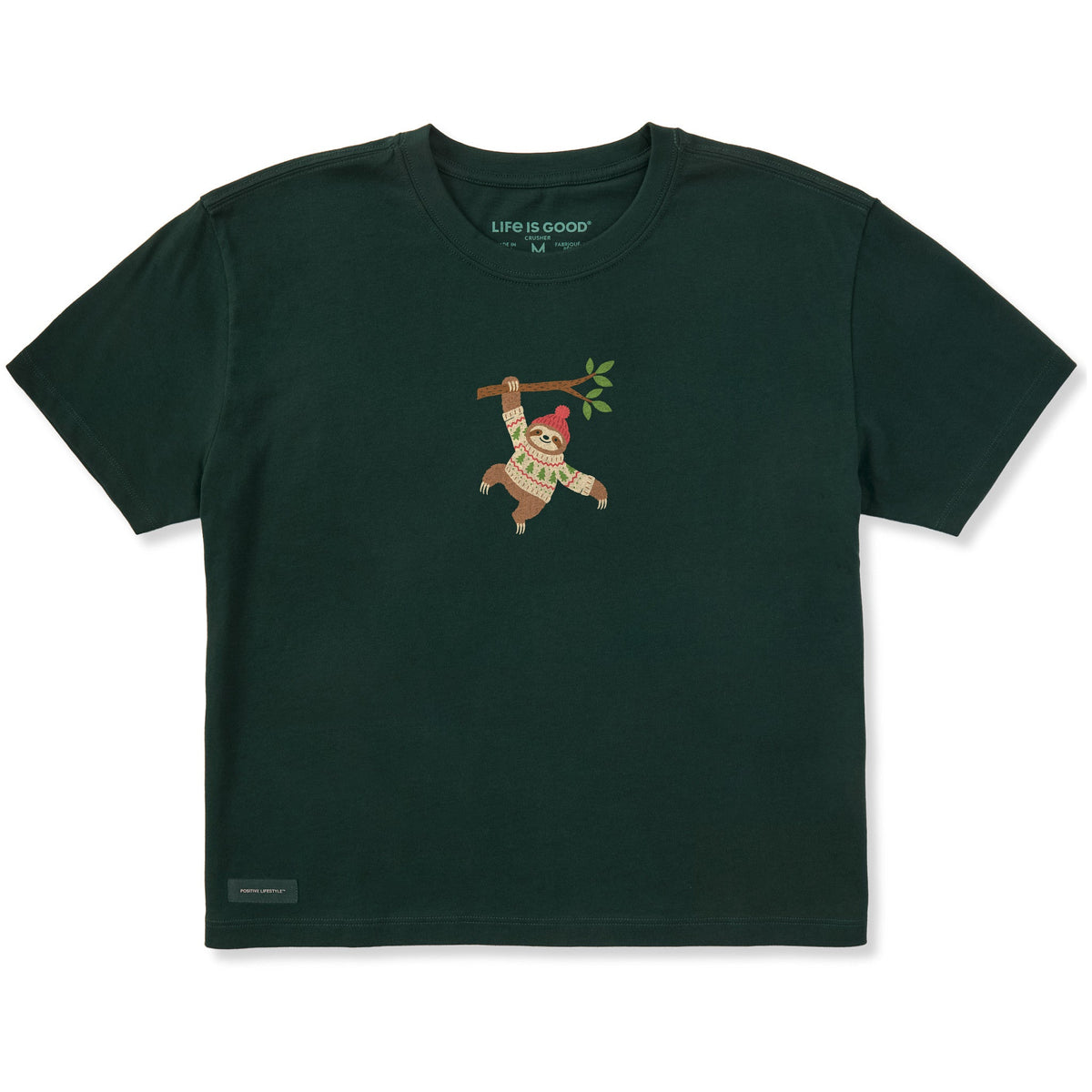 Women's Cozy Sloth Short Sleeve Crusher Boxy Tee
