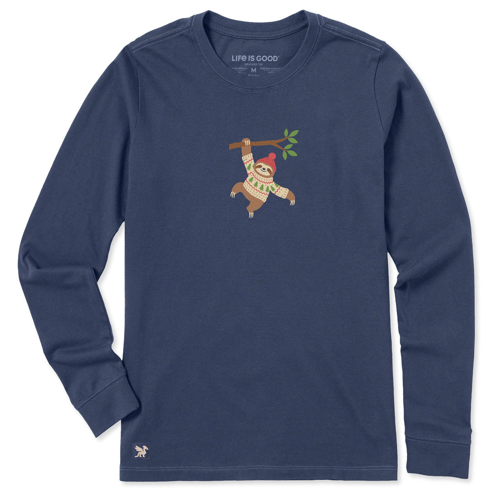 Women's Cozy Sloth Long Sleeve Crusher Tee