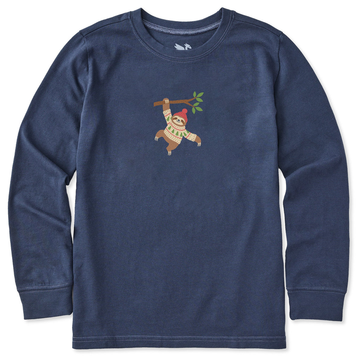 Kids Cozy Sloth Long Sleeve Crusher Tee
