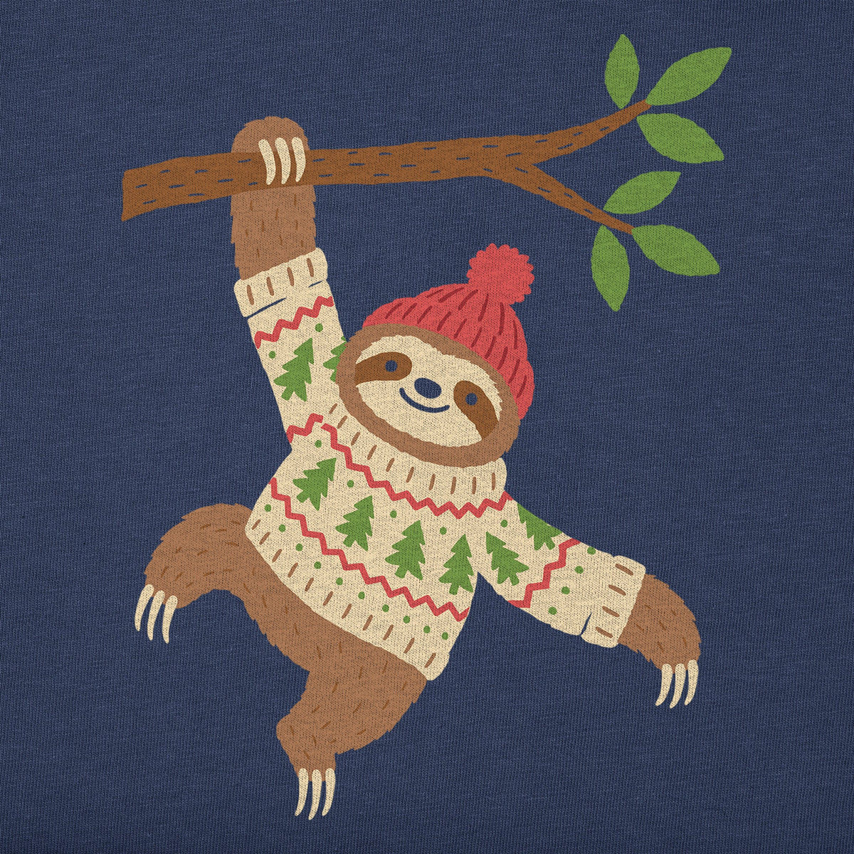 Kids Cozy Sloth Long Sleeve Crusher Tee