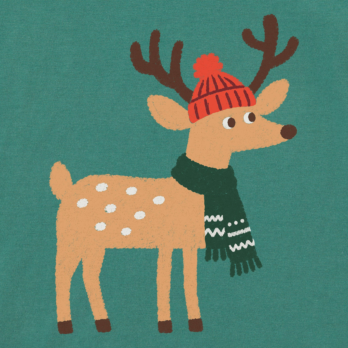Women's Cozy Deer Short Sleeve Crusher Boxy Tee