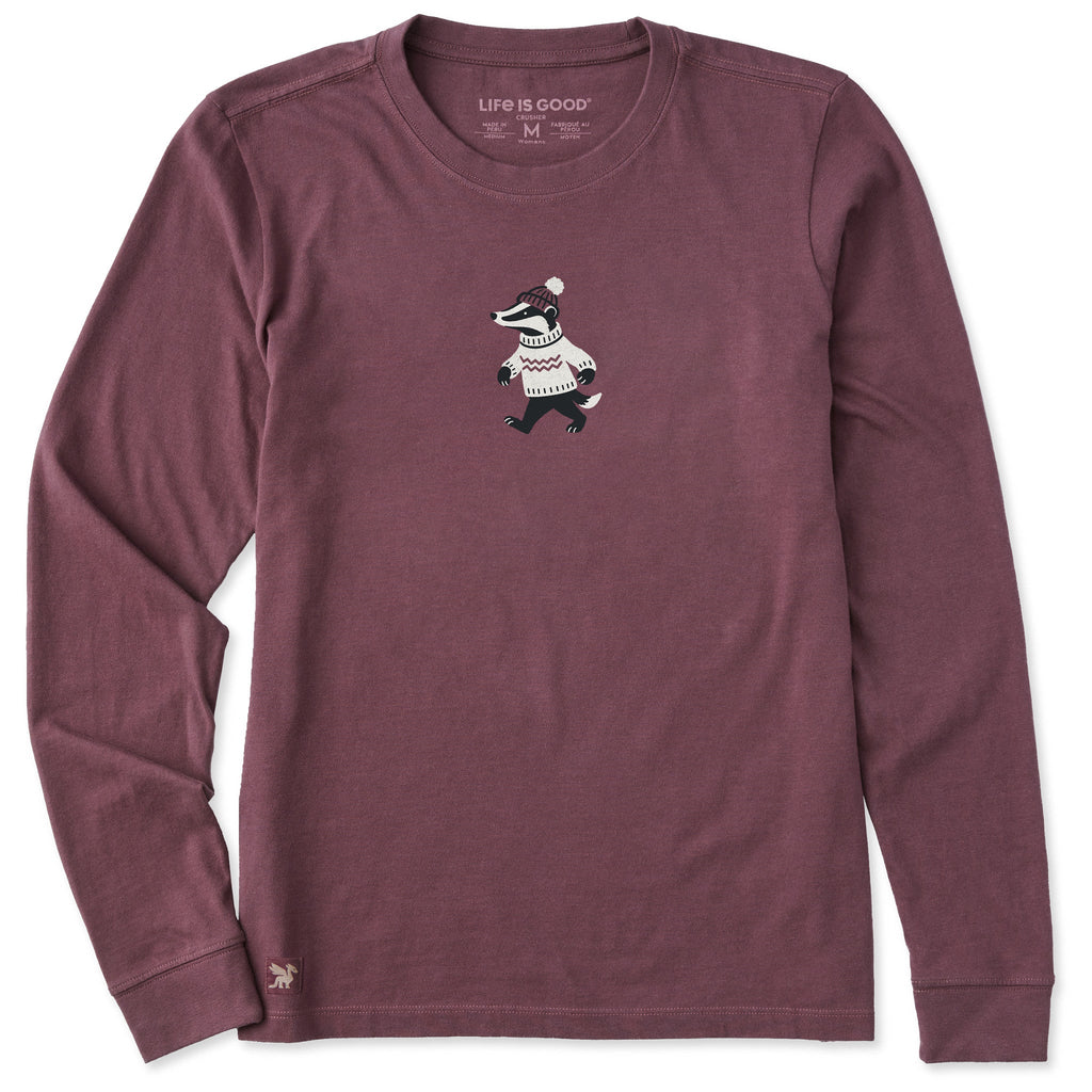 Women's Cozy Badger Long Sleeve Crusher Tee